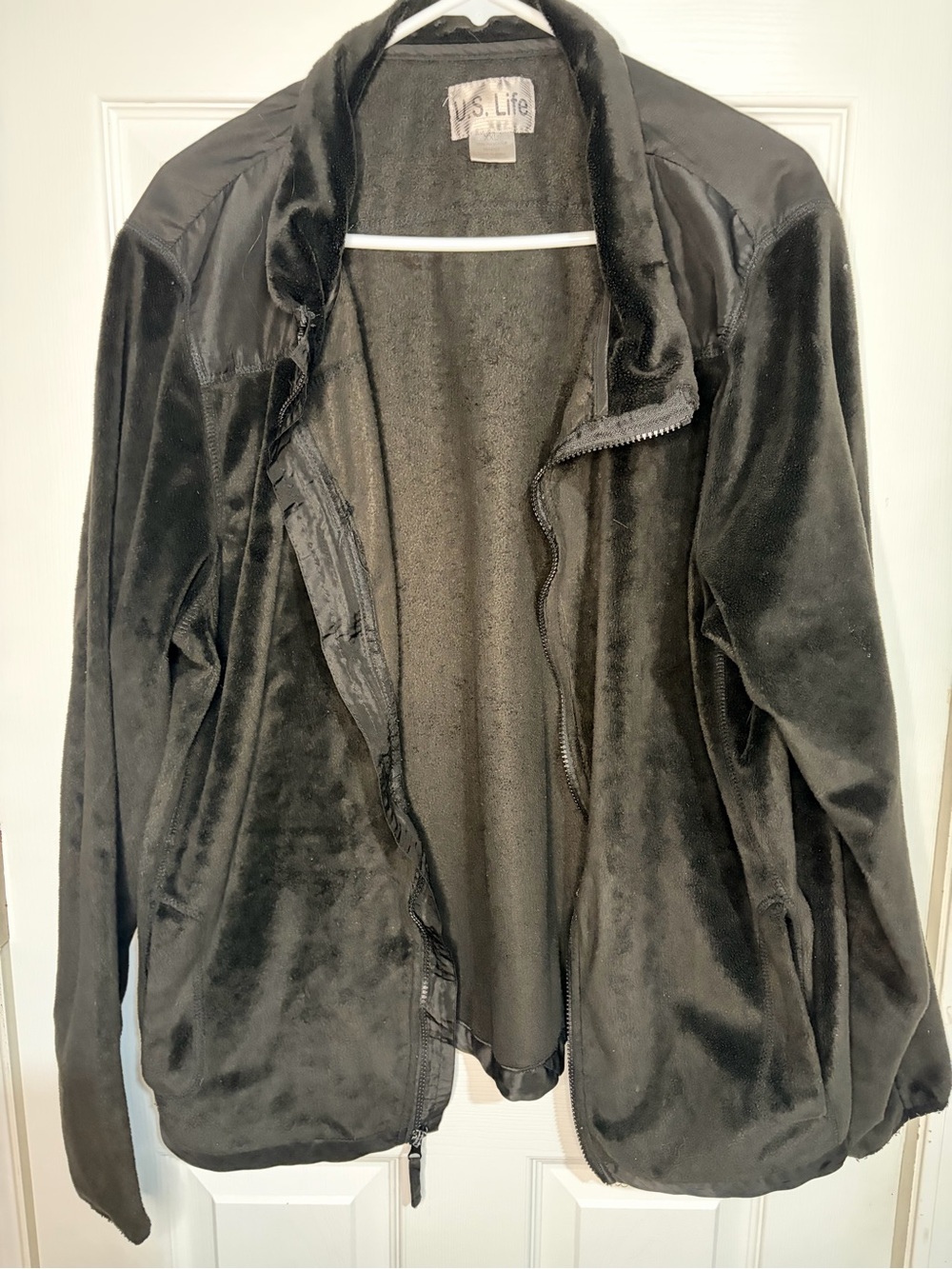Others Follow Black Plush Utility Jacket